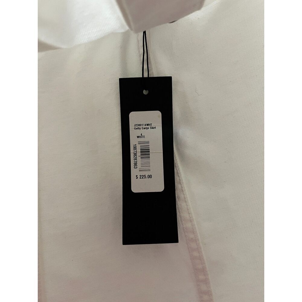 Veronica Beard Getty Cargo Mini Skirt Button Front Denim Size 4 White NWT - Picture 6 of 11